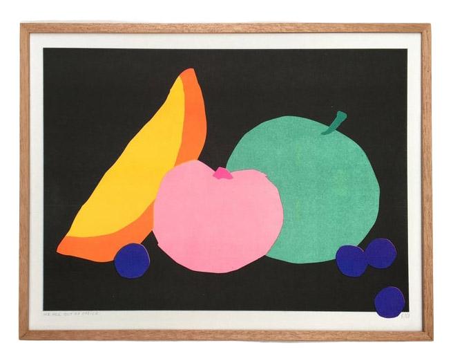 We are out of office  Fruity Still Life Risograph Print