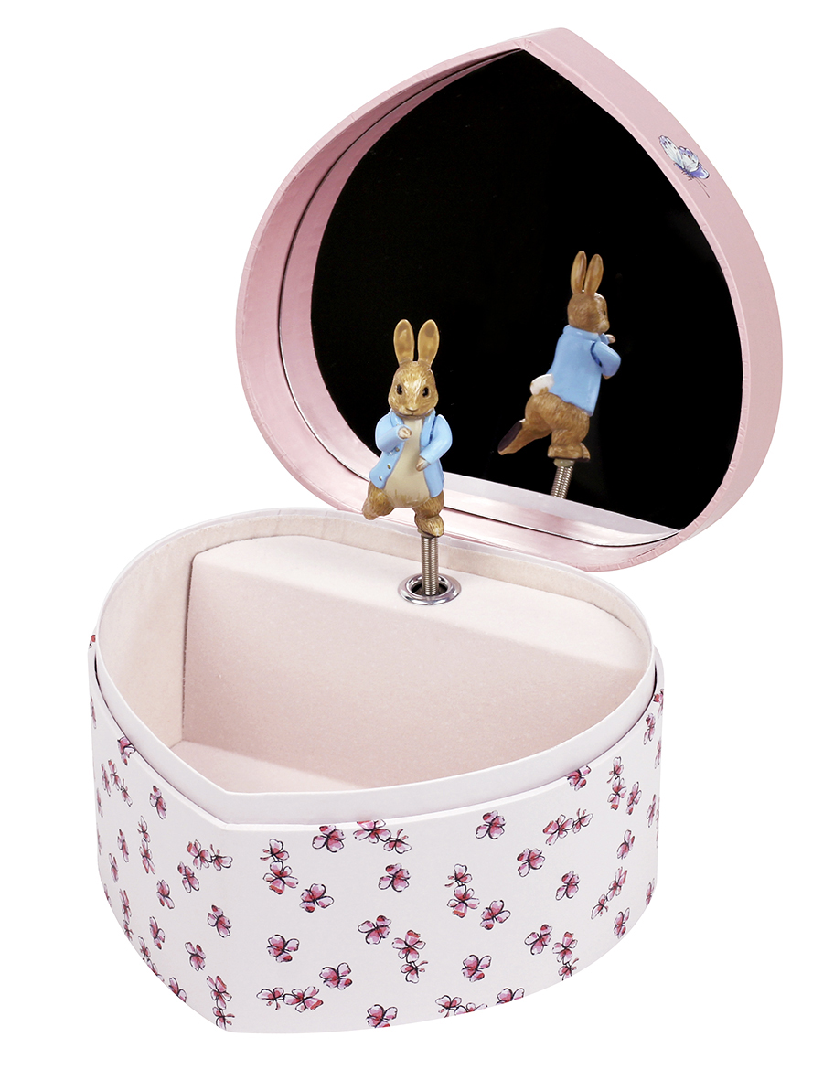 Trousselier Pink Peter Rabbit Heart Music Box