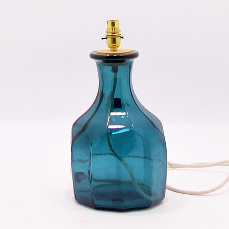 Jarapa Zeta Recycled Glass Lamp Petrol Blue