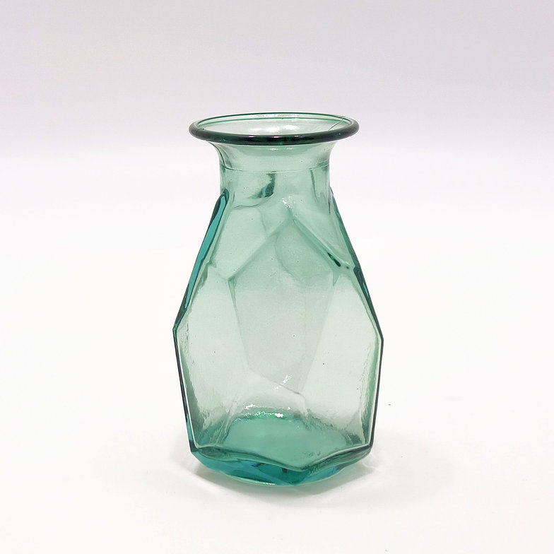 Jarapa Origami Recycled Glass Vase Natural Green