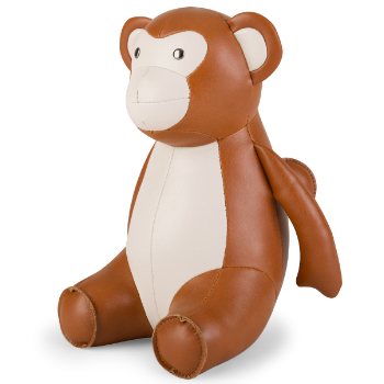 Zuny Tan & Wheat Monkey Bookend - Synthetic Leather