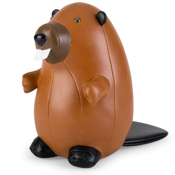 Zuny Beaver Bookend - Synthetic Leather