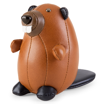 Zuny Beaver Paperweight - Synthetic Leather