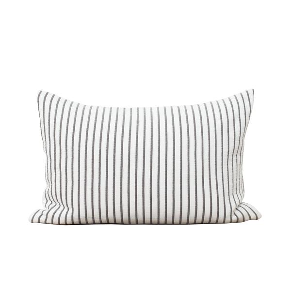 Also Home White & Grey Striped Cushion