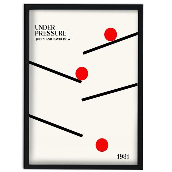 Hey Ho & Co Under Pressure David Bowie And Queen Retro A 3 Print