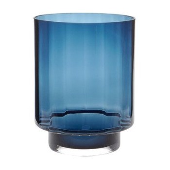 H. Skjalm P. Glass Vase "Laura", H23 x 18 cm - Blue