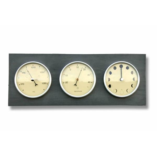 Eco Moon Thermometer Barometer Clock Horizontal