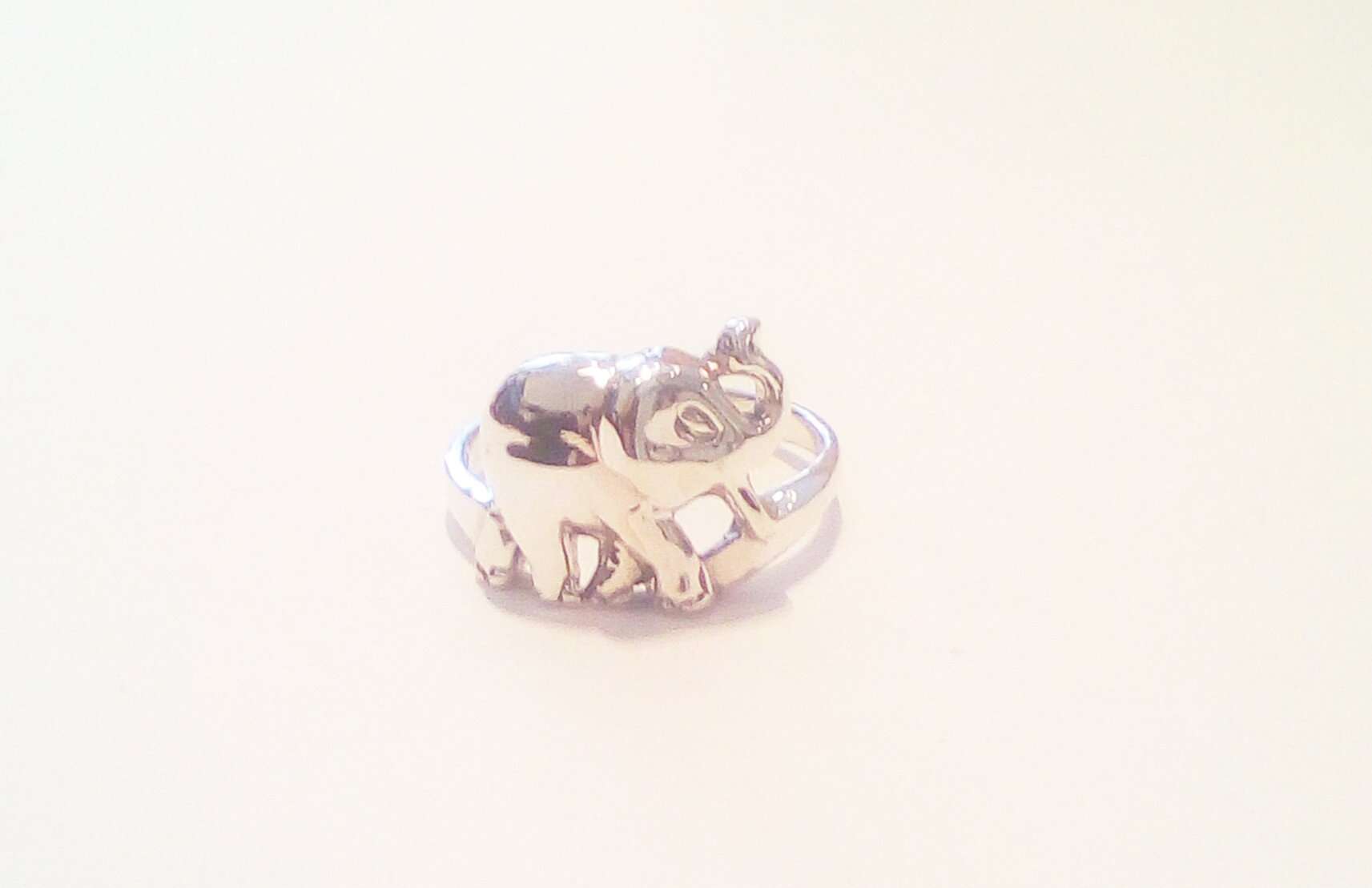 Urbiana Premium Silver Single Elephant Ring