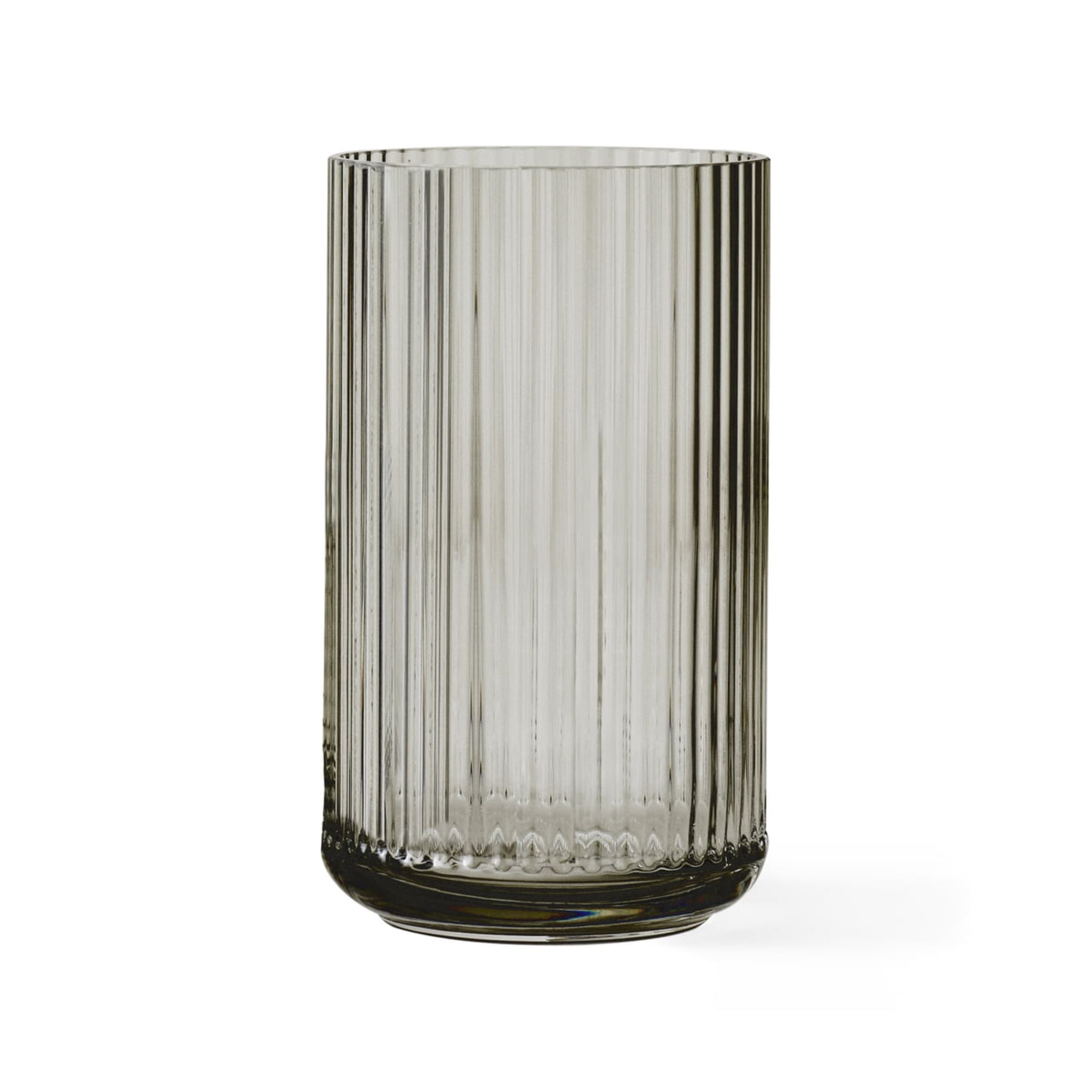 Lyngby Porcelaen Smoke Grey Crystal Glass Vase 25cm