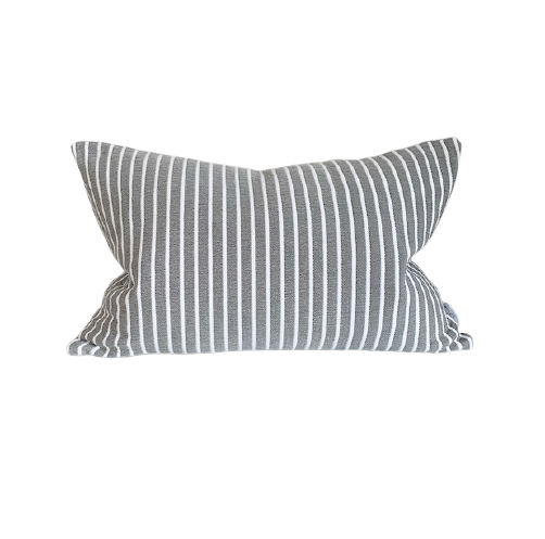 Also Home Grey & White Striped Cushion