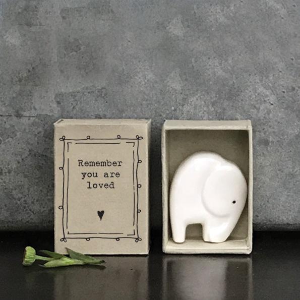 East of India Matchbox Elephant Remember You Are Loved