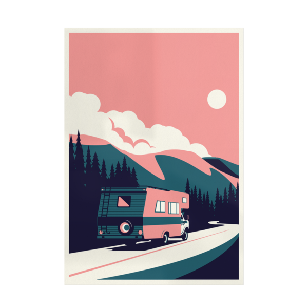 Telegramme Summertime Travel A2 Campervan Print