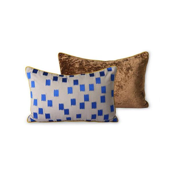 Doris Printed Cushion | Blue Brush