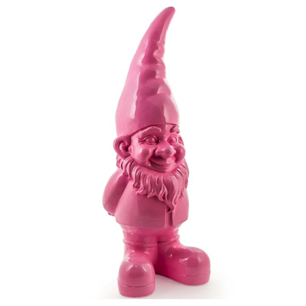 Giant Bright Pink Standing Gnome Figure