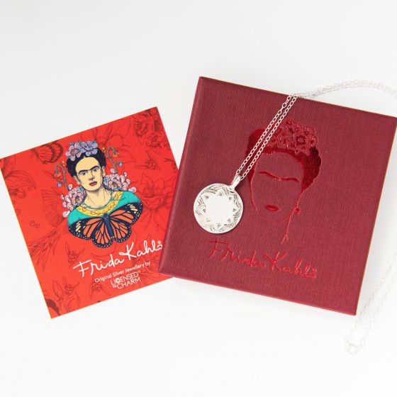 Frida Kahlo Silver Disc Pendant Necklace