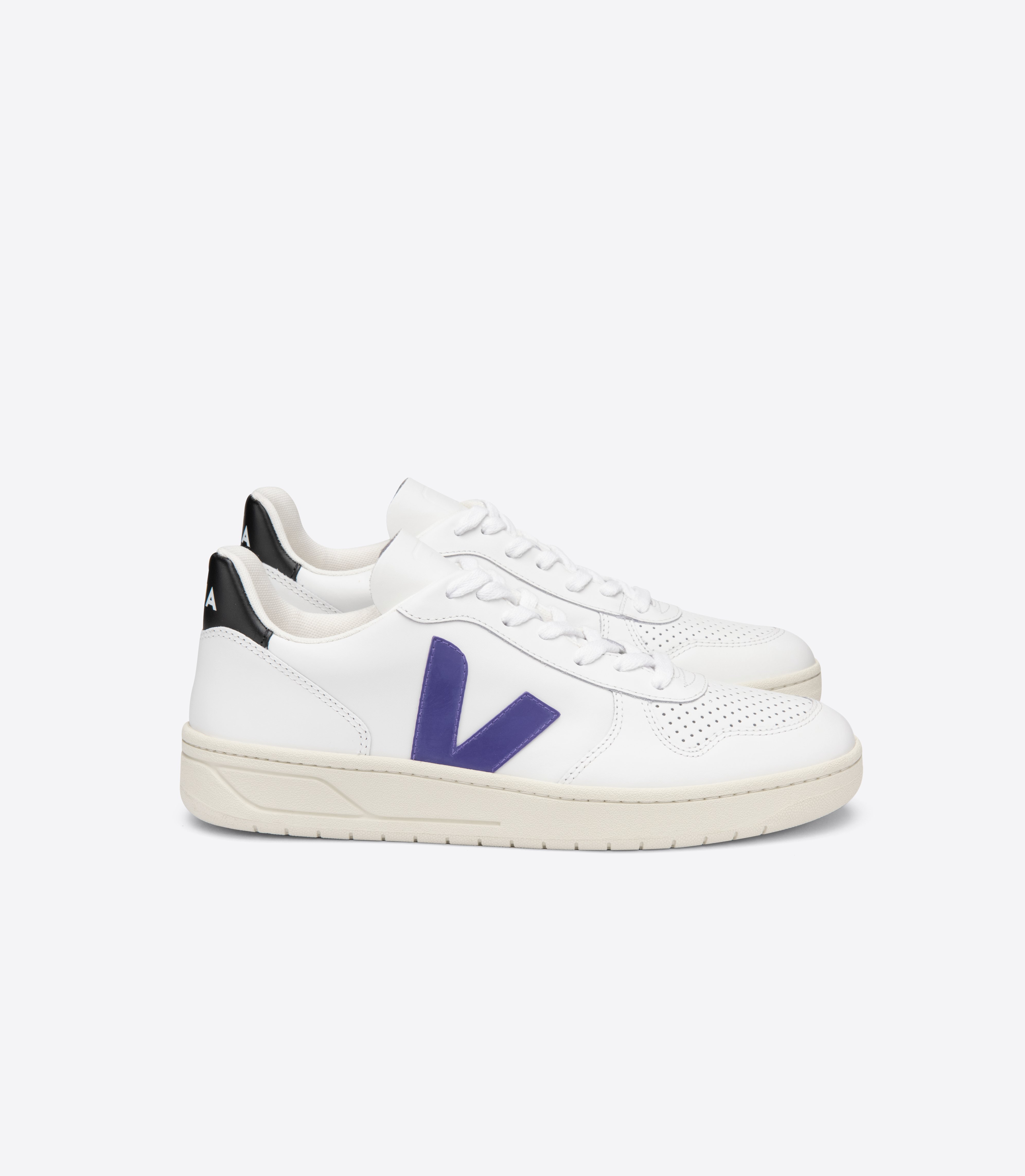 V 10 Leather Extra White Purple Black Shoes