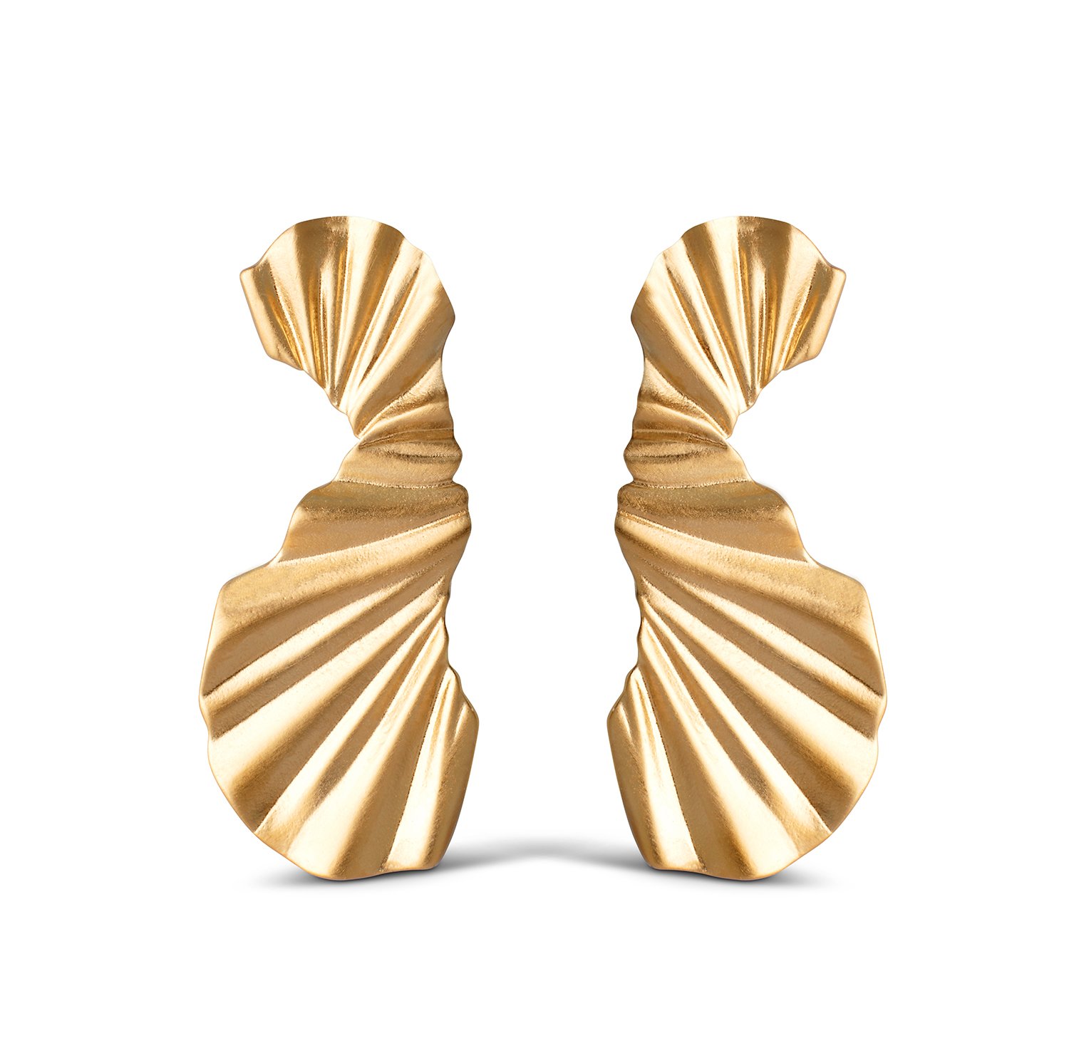 Enamel Copenhagen Big Wave Earrings - Gold 