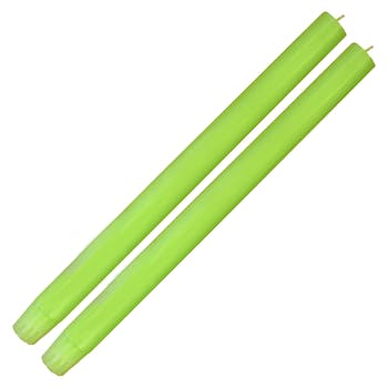 Fluo Green Dinner Candle Set of 2