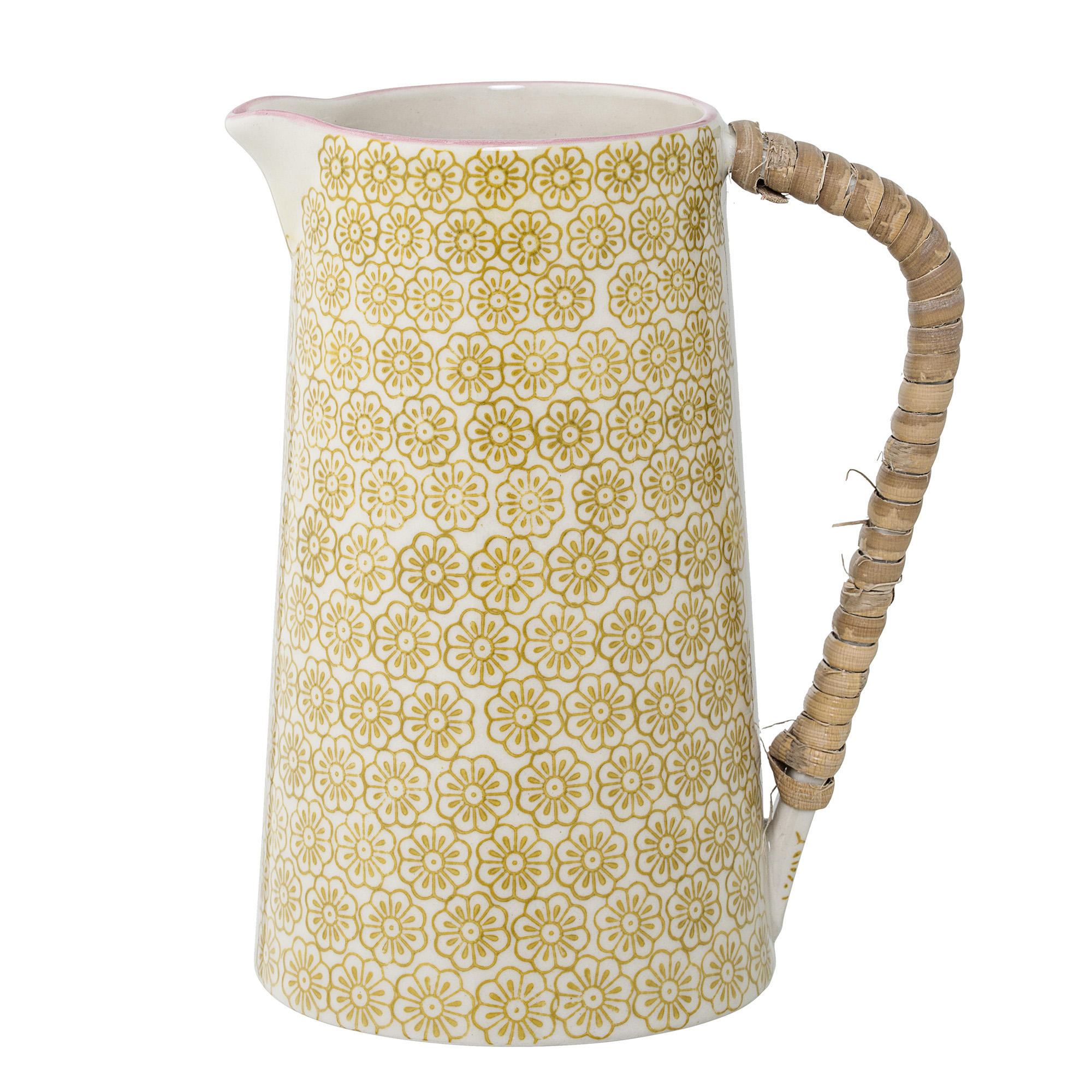 bloomingville-yellow-flower-pattern-stoneware-jug