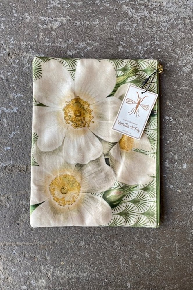 White Anemone Makeup Bag