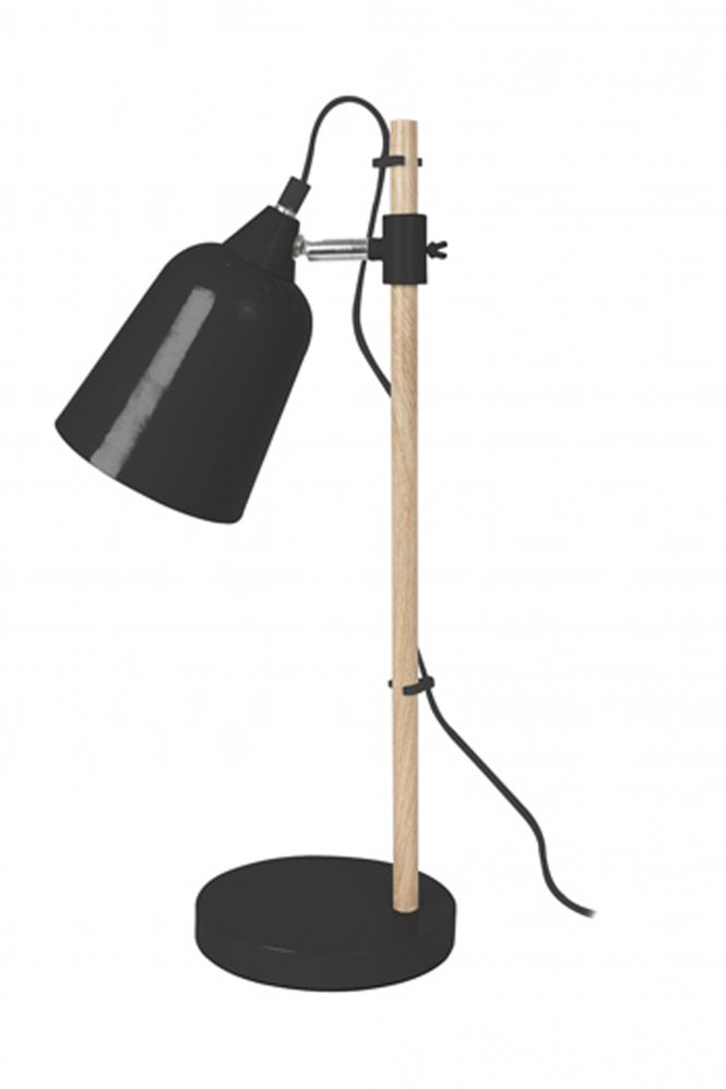 The Home Collection Table Lamp Wood Like In Metal Black