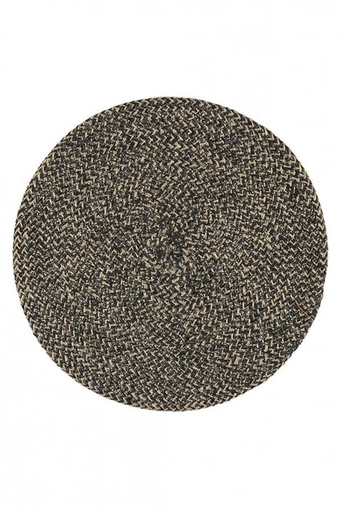 The Home Collection Woven Jute Placemat 38 Cm In Jet Black