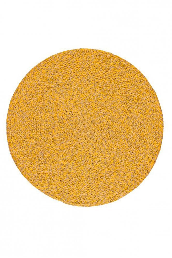 The Home Collection Woven Jute Placemat 38 Cm In Indian Yellow