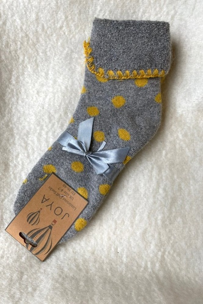 Joya Grey With Yellow Spots Bed Socks