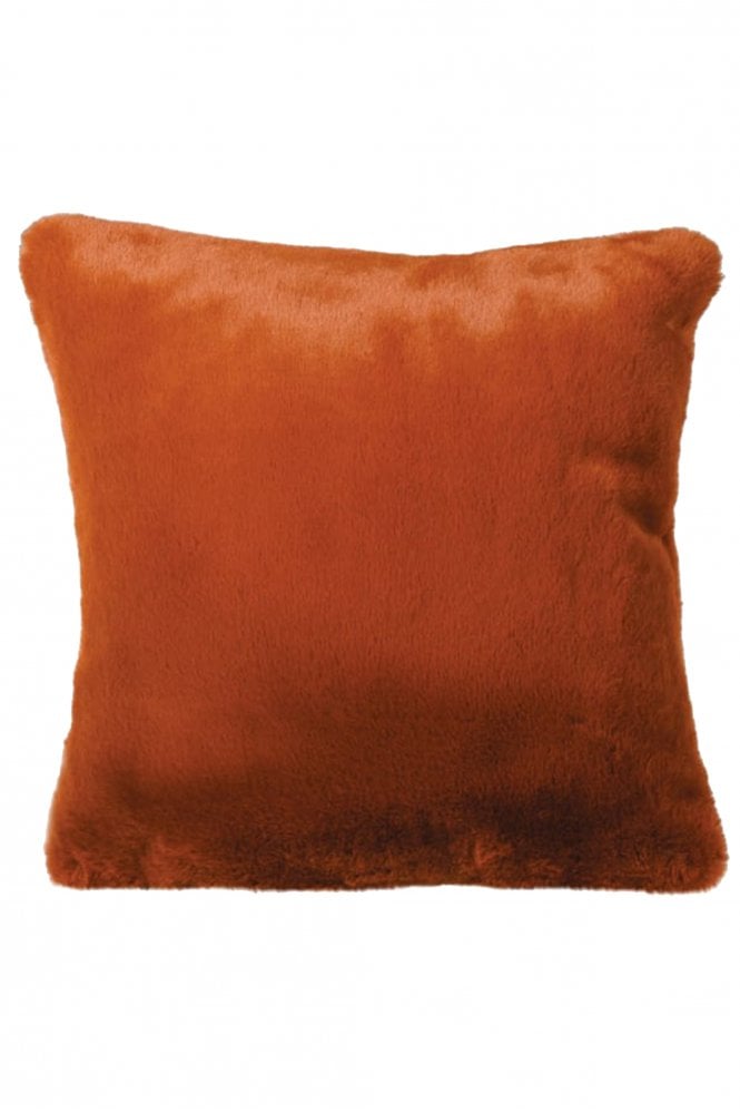 The Home Collection Burnt Amber Faux Fur Cushion