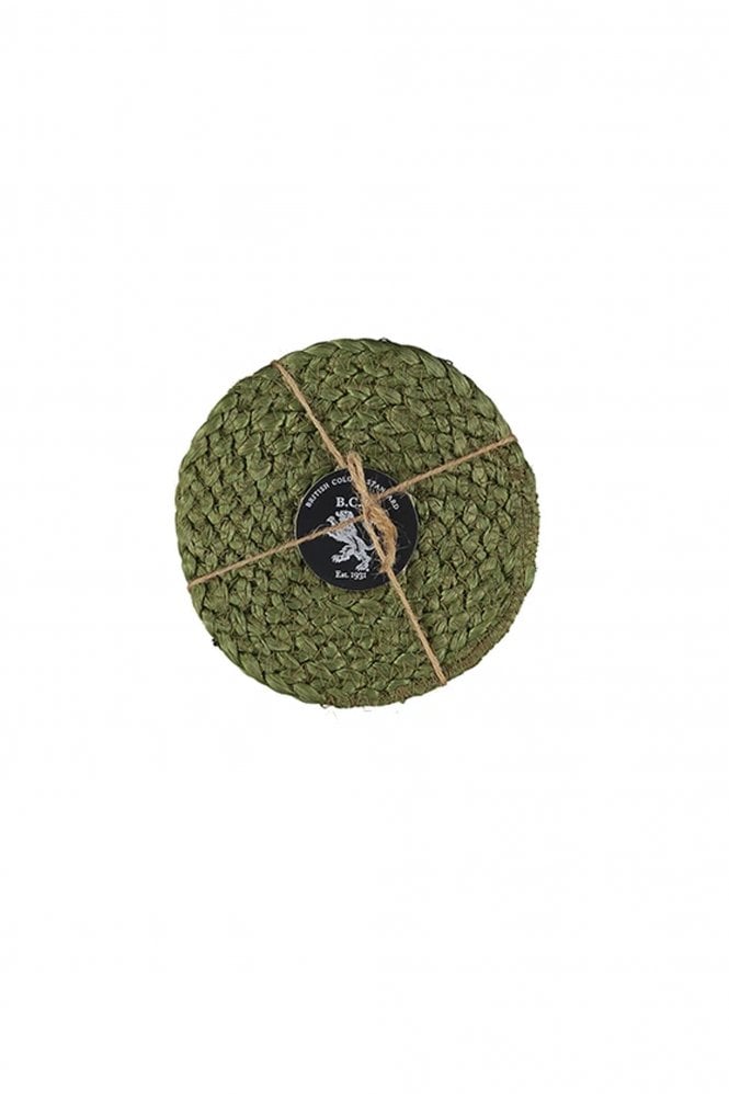 The Home Collection Silky Jute Coasters Set Of 4 In Leek Green