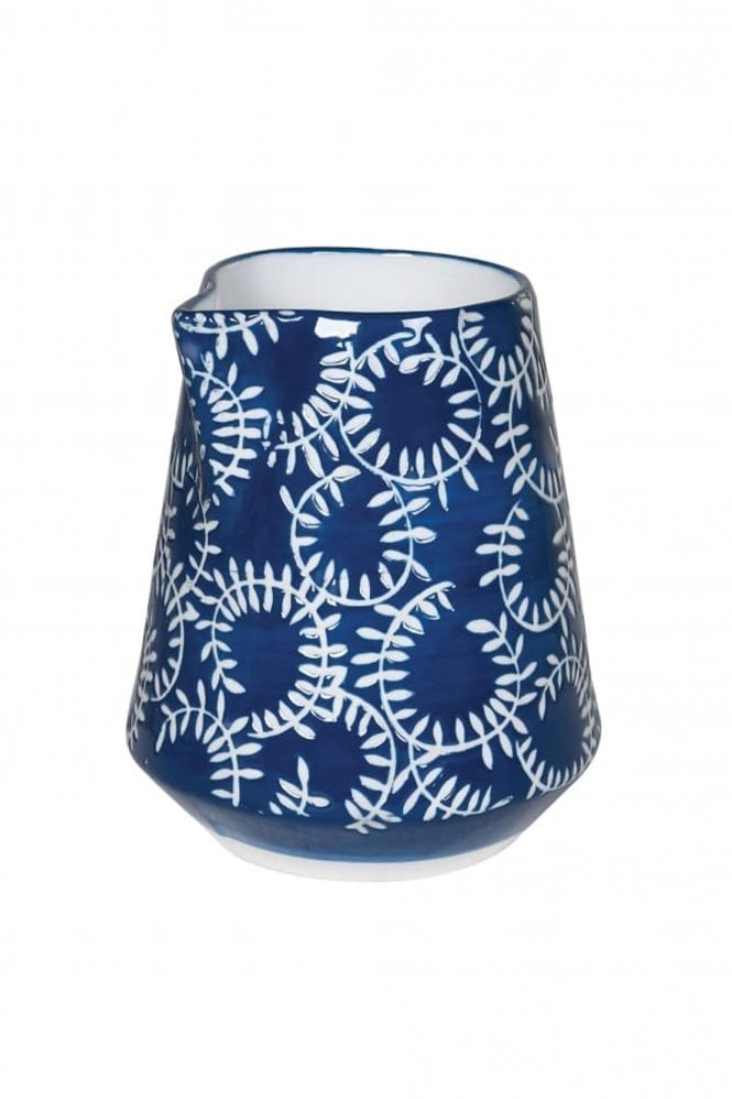 The Home Collection Sprig Print Blue And White Milk Jug