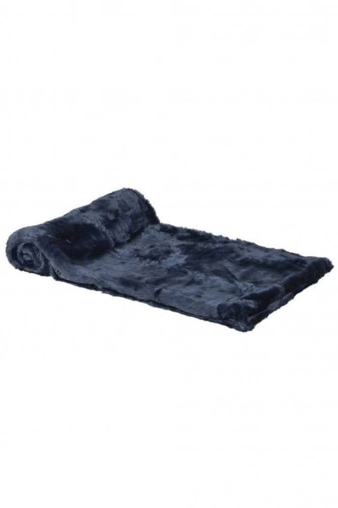 The Home Collection Navy Blue Faux Fur Throw