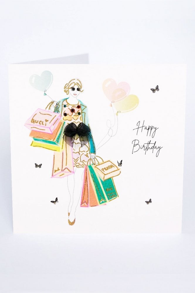 Five Dollar Shake Happy Birthday With Shopping Bags Card