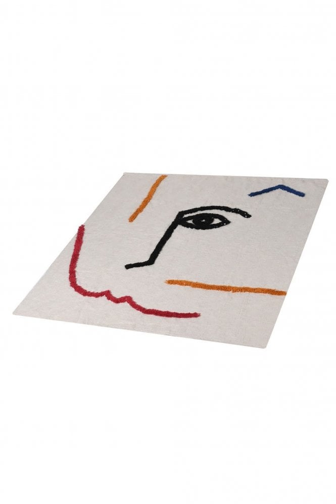 The Home Collection Abstract Face Throw In Natural And Orange