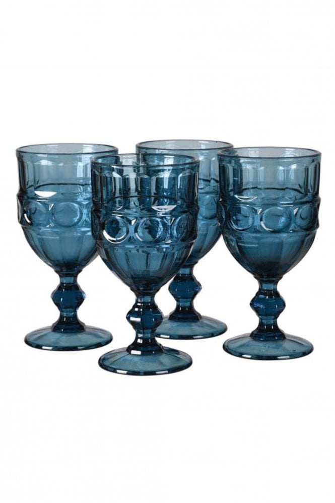 The Home Collection Set Of 4 Blue Wine Goblets