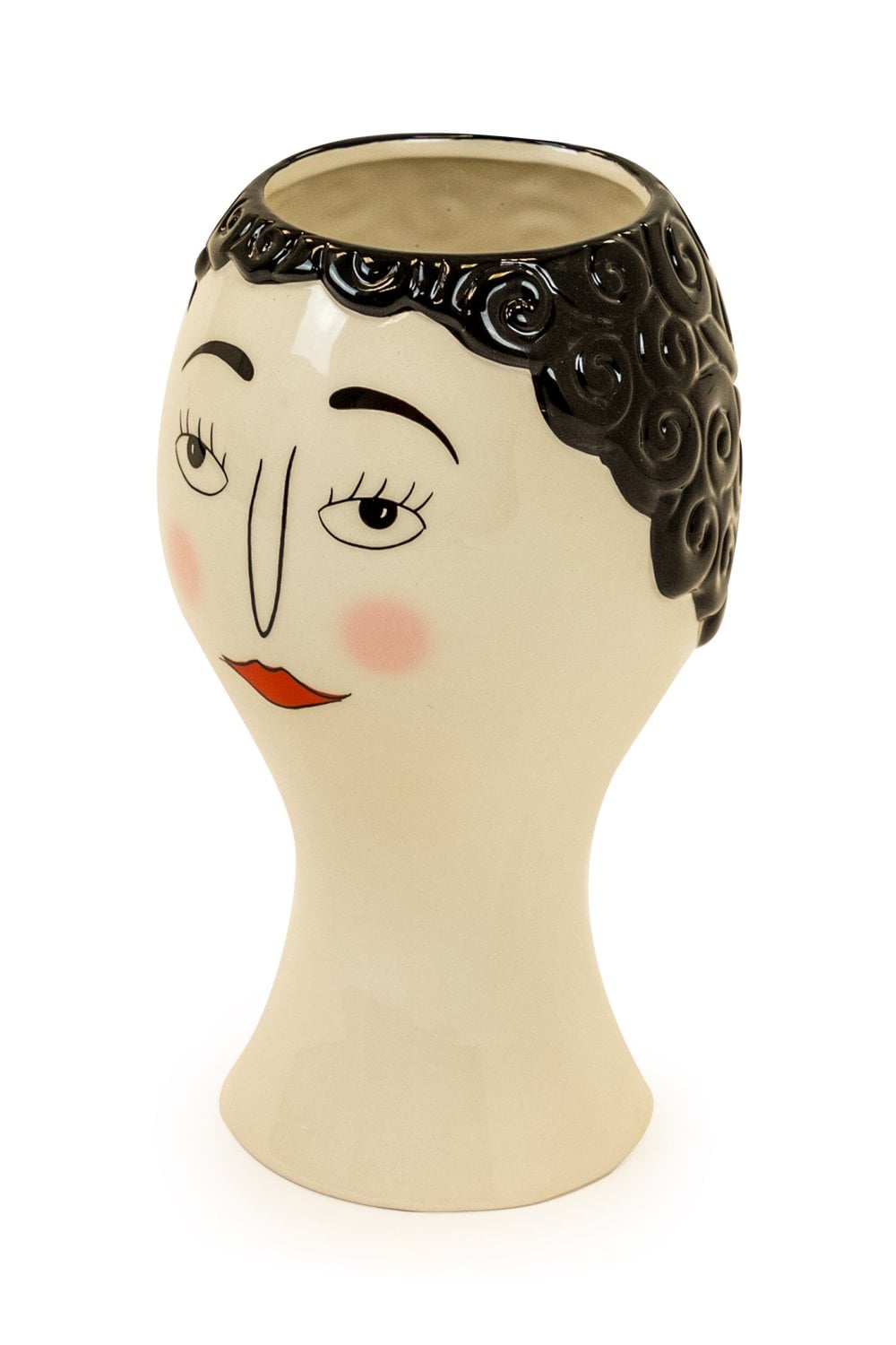The Home Collection Illustrated Ladys Head Ceramic Vase