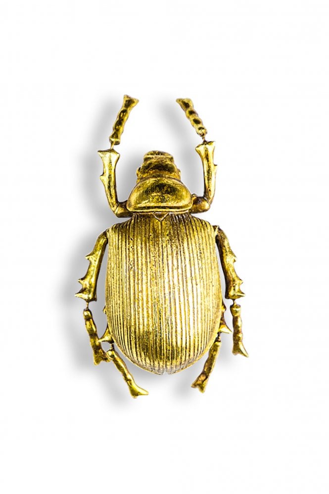 The Home Collection Large Gold Striped Beetle Wall Decor