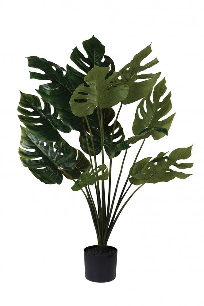 The Home Collection Faux Green Monstera In Black Pot