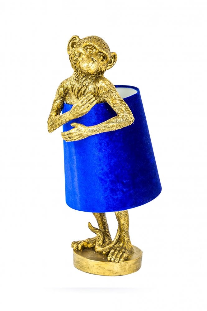 The Home Collection Antique Gold Bashful Monkey Table Lamp