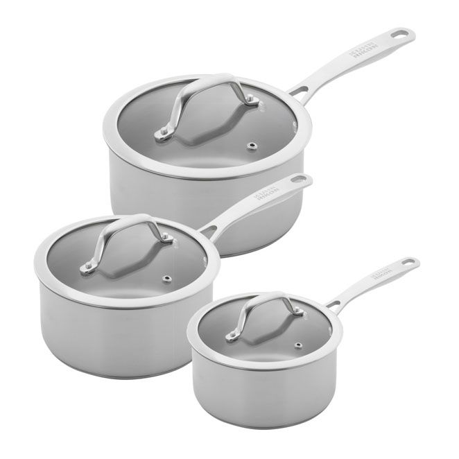 Kuhn Rikon 3 Piece Allround Oven-Safe Induction Saucepan with Glass Lids