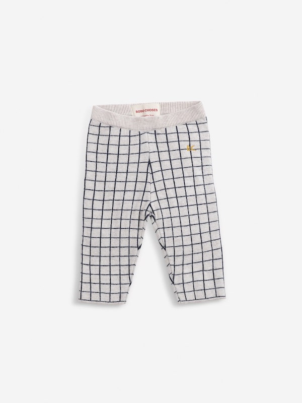 Checkered Knit Baby Trousers