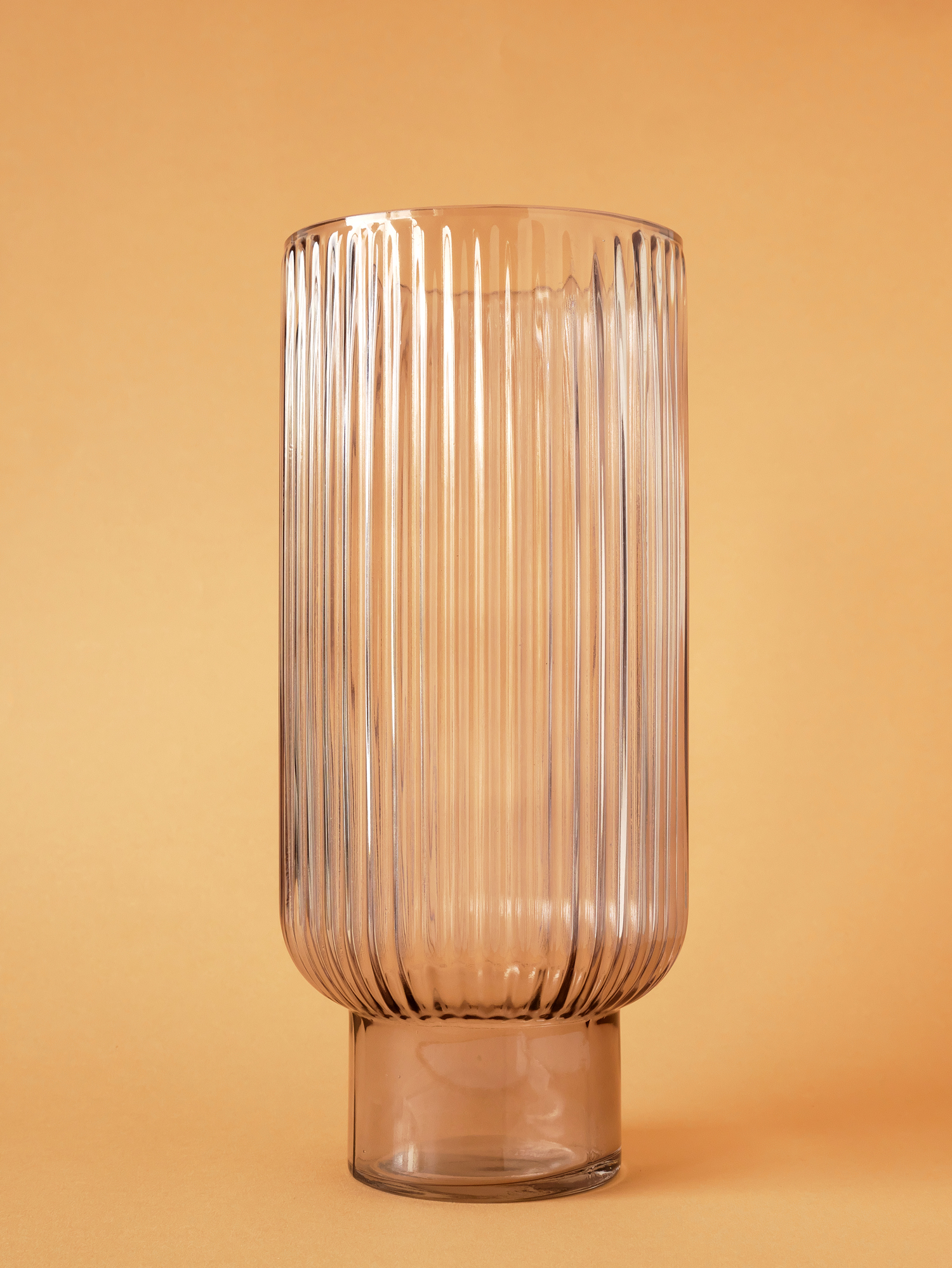 Pompon Bazar Smoked Grey Glass Vase "Rigato" 35cm