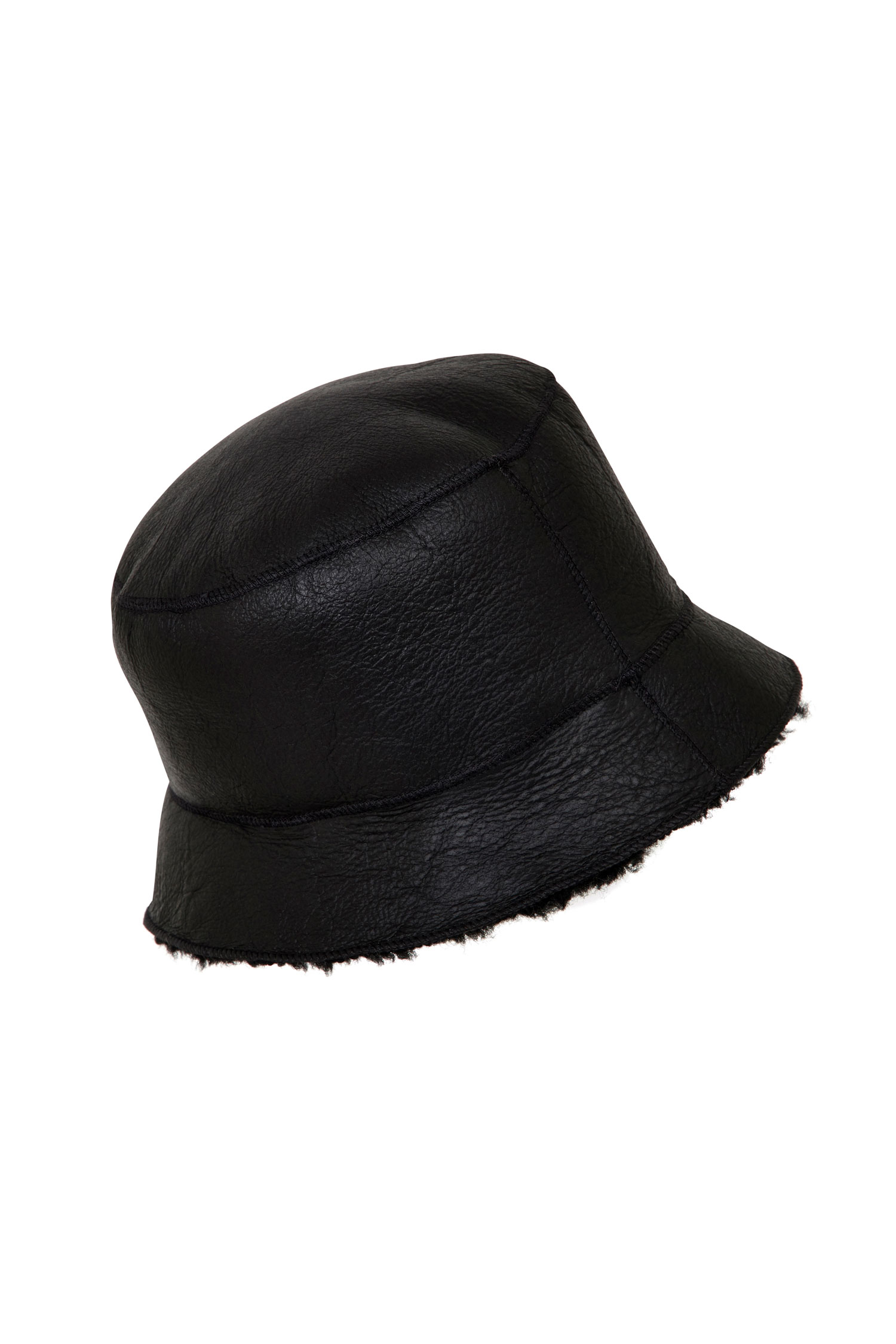 Gushlow & Cole Black Shearling/Sheepskin Bucket Hat