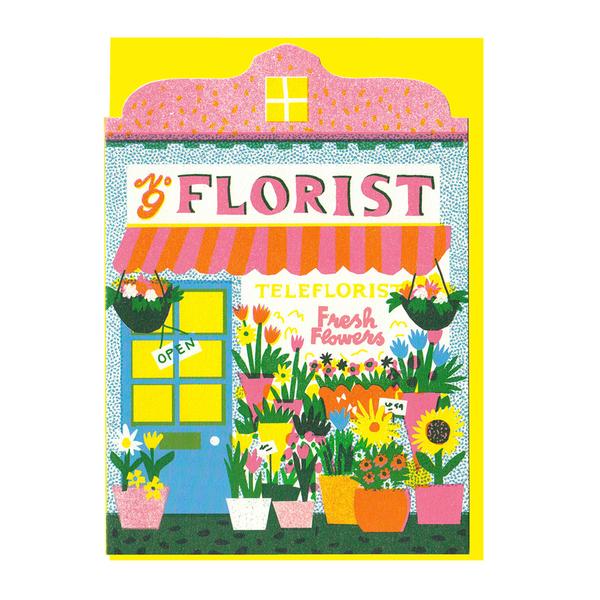 The Printed Peanut Florist Shop Die Cut Card