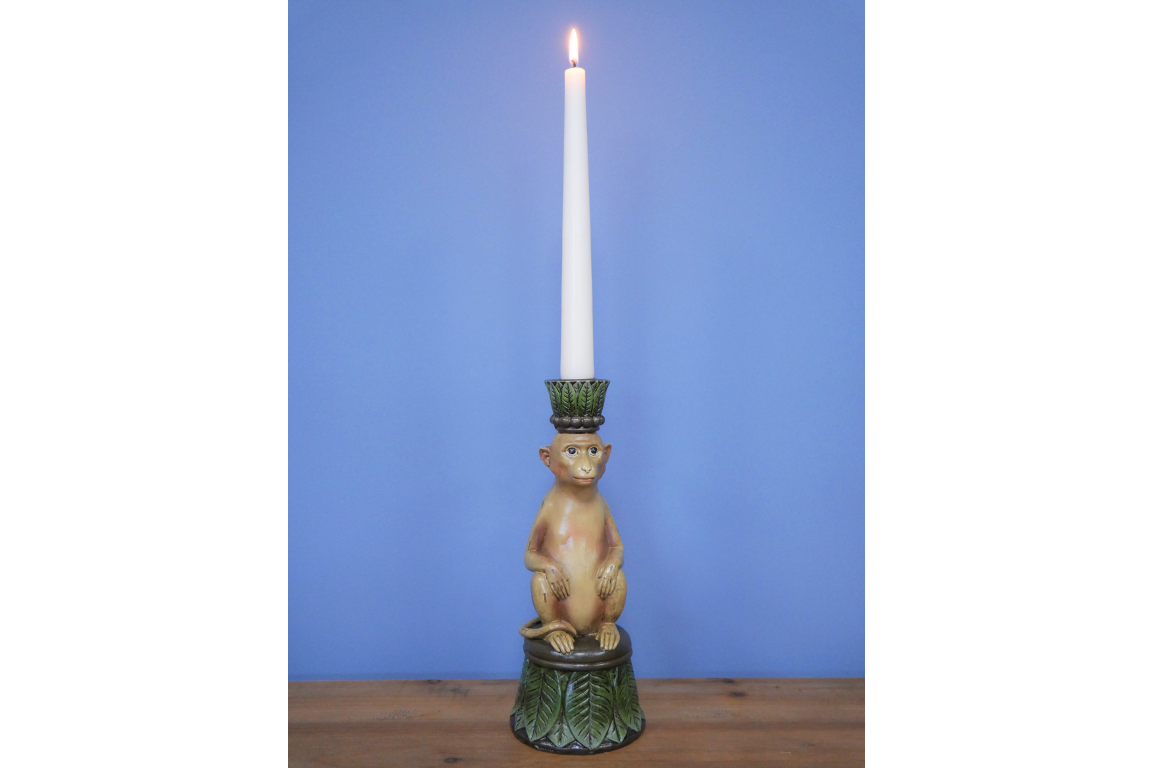 &Quirky Antiqued Marcel The Monkey Candle Holder