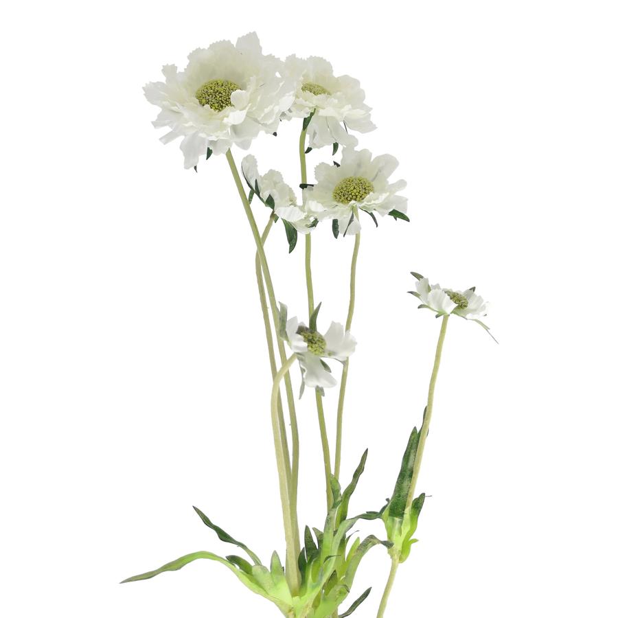 Terrace and Garden White Faux Scabious Flower