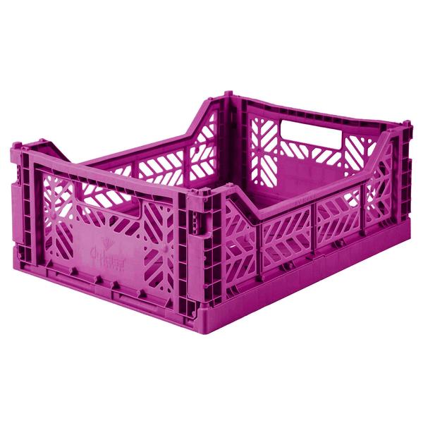 AYKASA Folding Crate Medium Purple