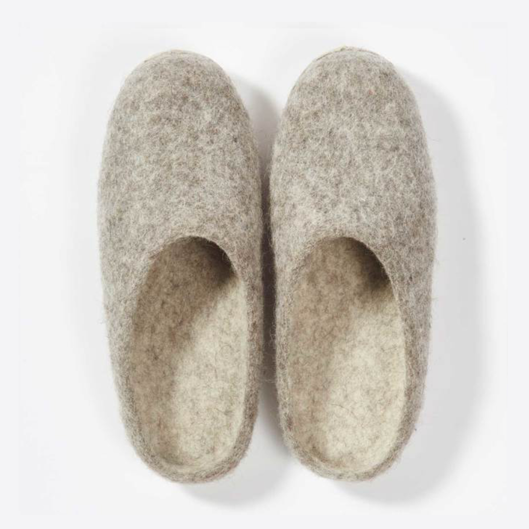 Felties Hand-Felted Slippers From Certified Production Light Grey