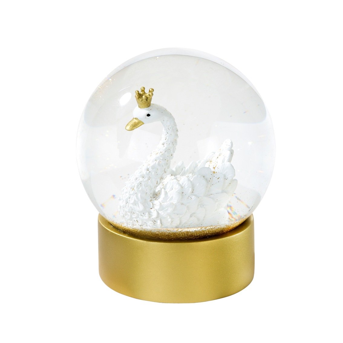 &Quirky Swan Gold Snowglobe