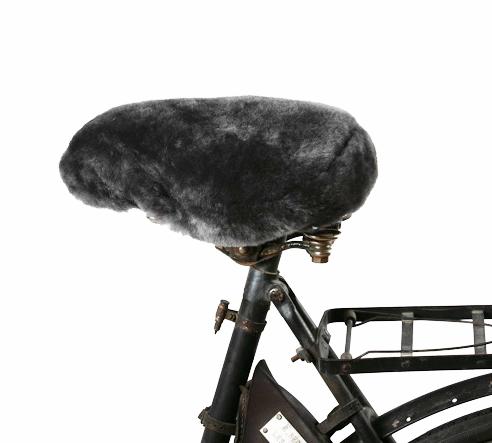 Bike Seat Cover In Sheepskin Asphalt